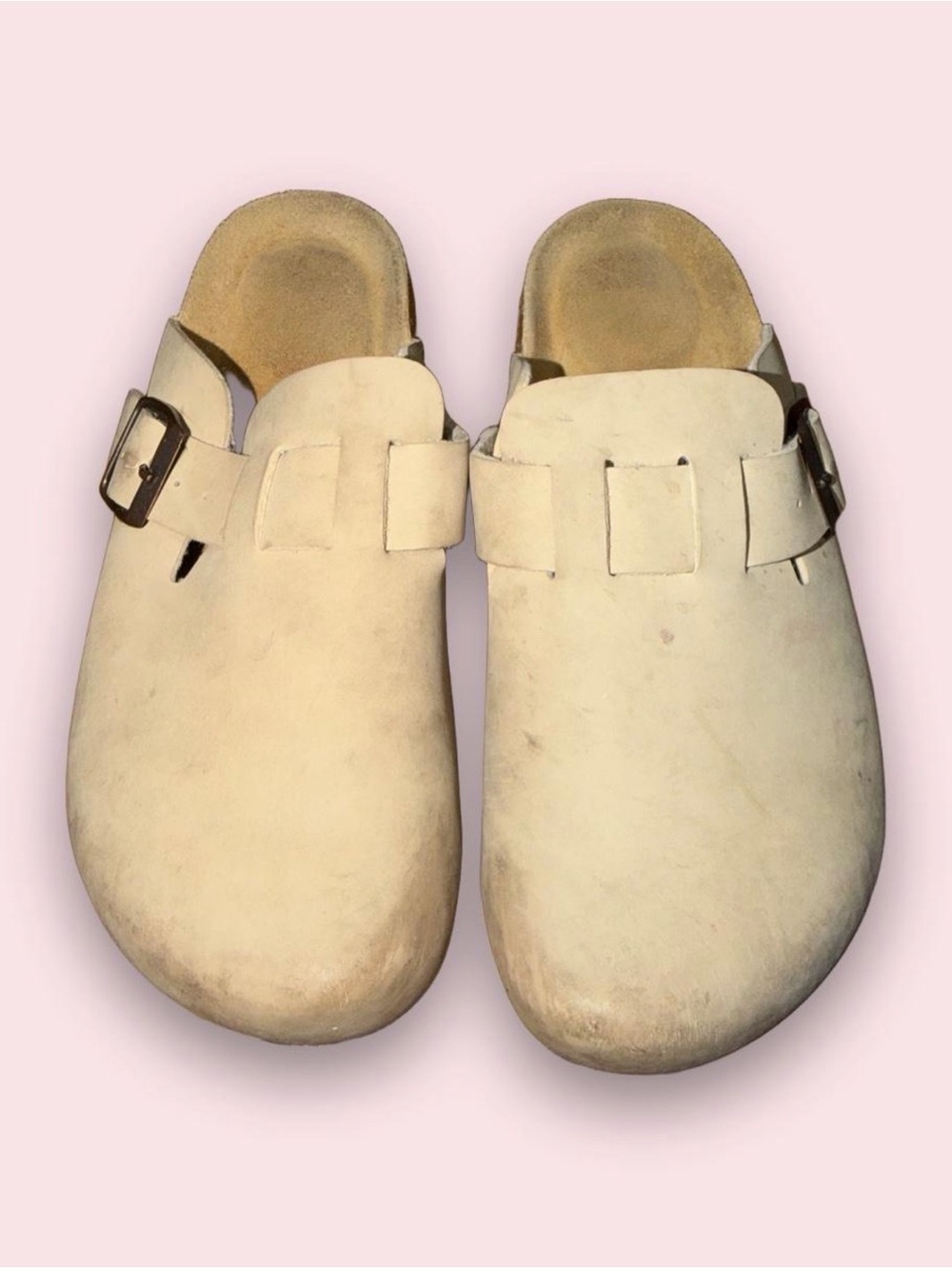 Kids Slip-On Buckle Clogs in Cream